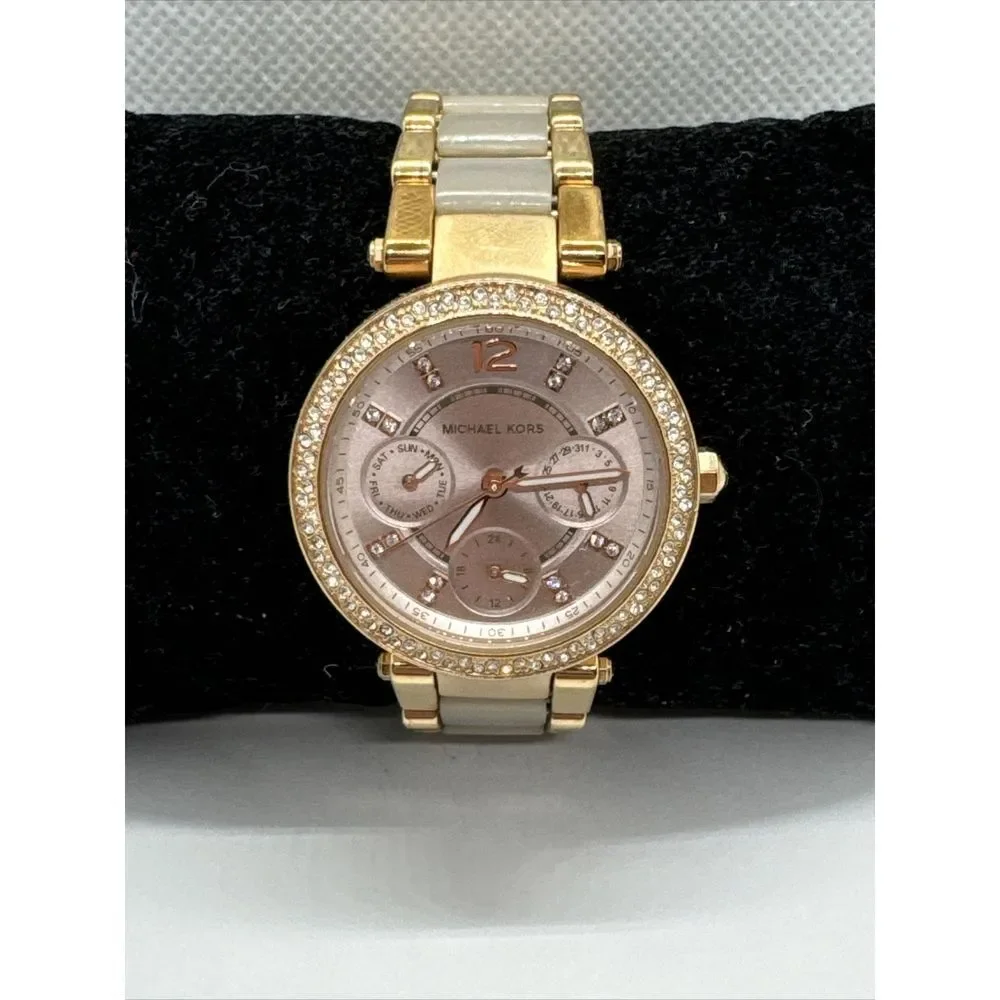 Michael Kors Mini Parker MK6110 Women's Rose Gold Analog Dial Wrist Watch JNA850